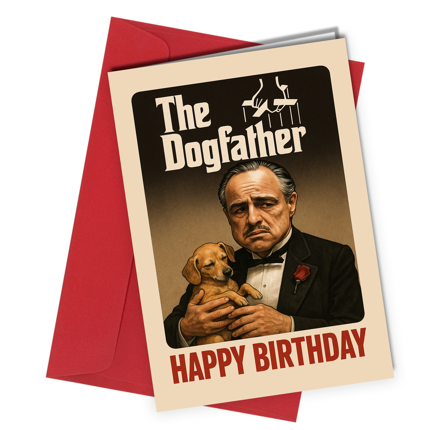 Dog father birthday card with envelope The Dogfather greeting card<br />