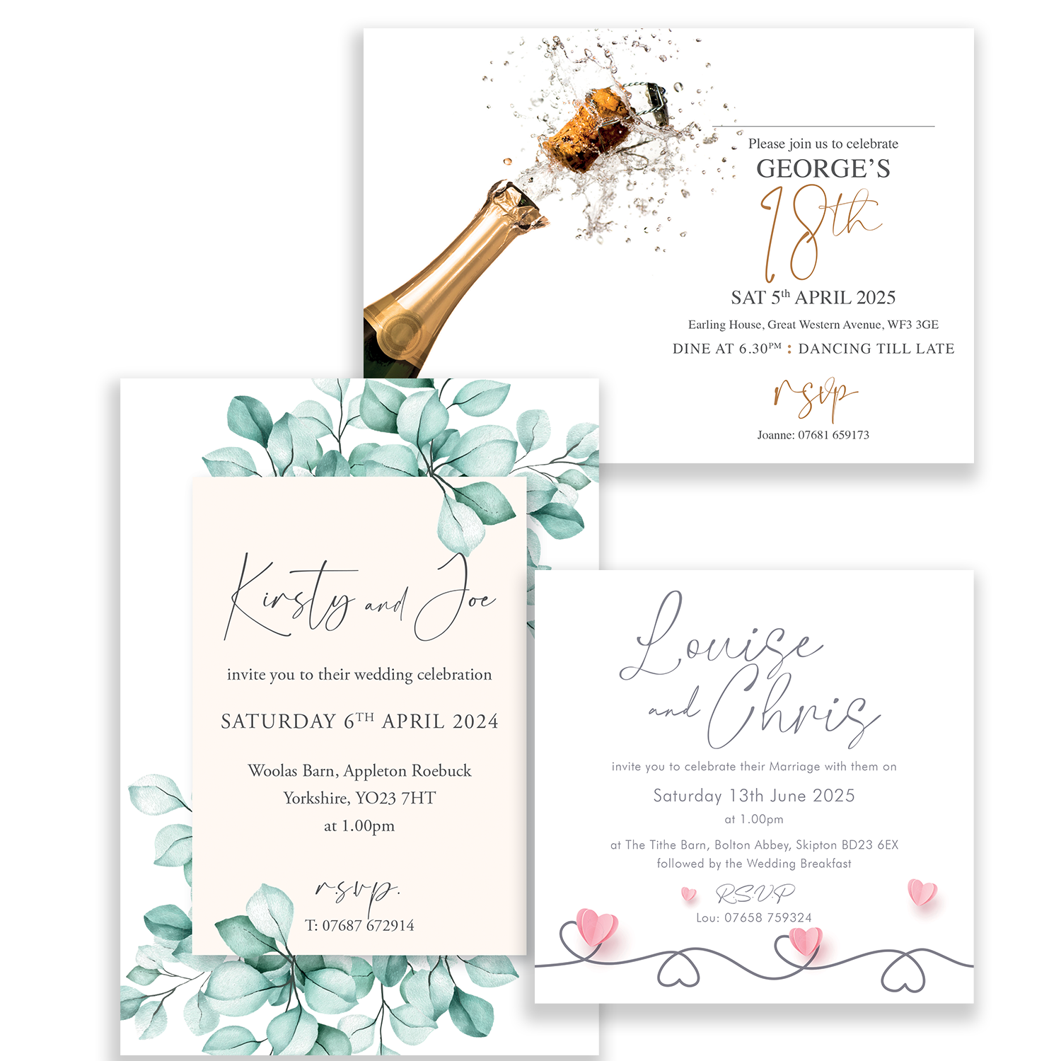 invitations Personalised Invitations designed and printed by Carter and Jackson Printers