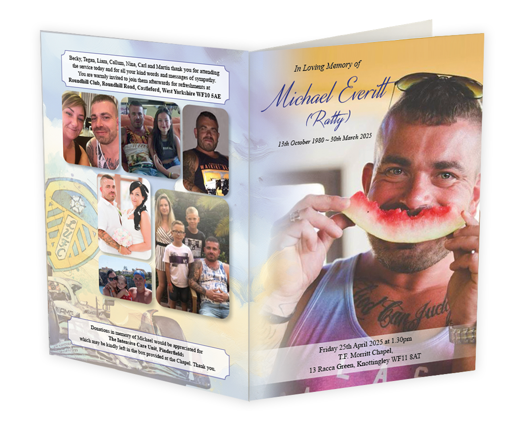 oos funeral order of service designed and printed by carter and jackson print and design pontefract